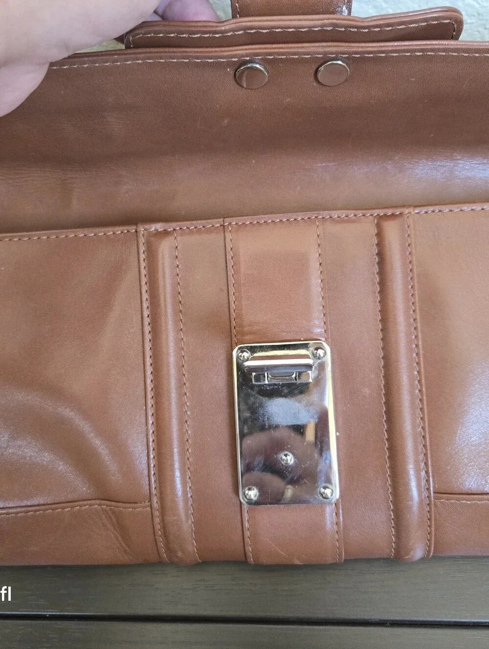 Michael Kors brown leather clutch